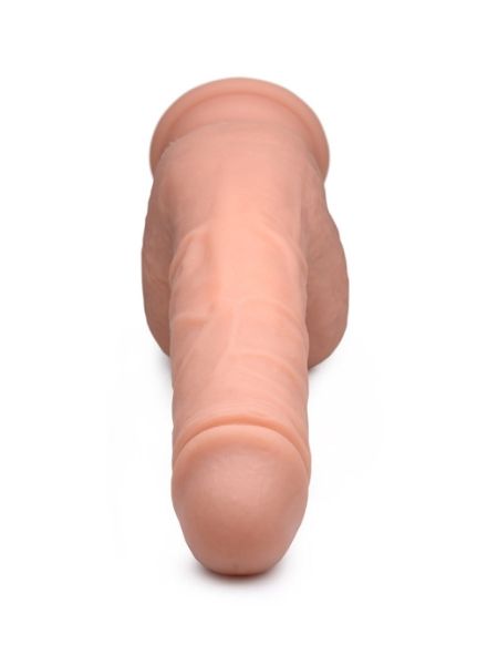 LIQUID SILICONE THRUSTING DILDO WITH  BALLS - 9 INCH