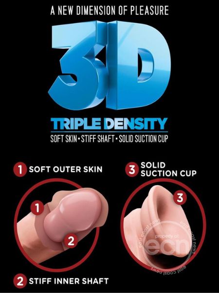 KING COCK PLUS TRIPPLE DENSITY DILDO WITH BALLS 9 INCH