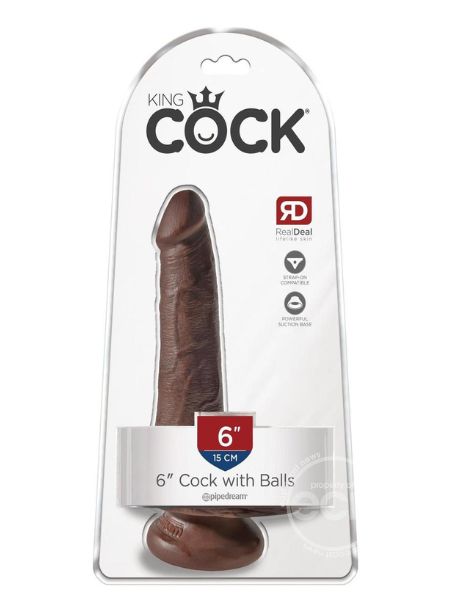 COCK DILDO WITH BALLS 6 INCH