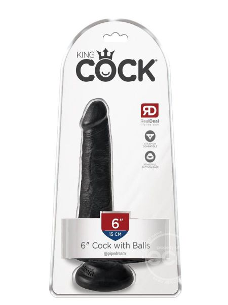 COCK DILDO WITH BALLS 6 INCH