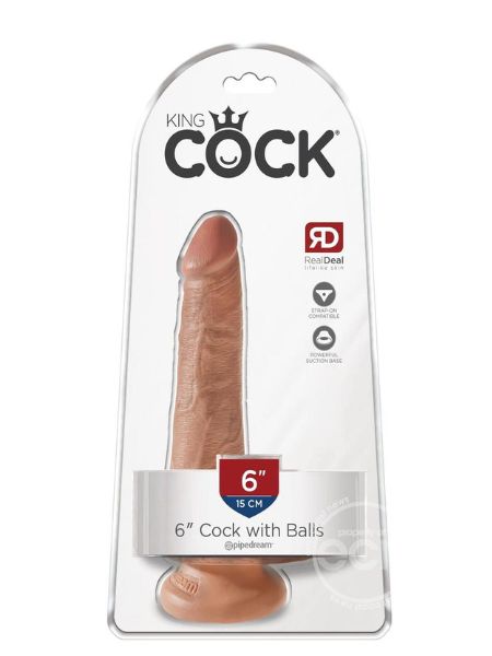 COCK DILDO WITH BALLS 6 INCH