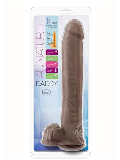 AU NATUREL DADDY SENSA FEEL DUAL DENSITY DILDO WITH BALLS 14 INCH