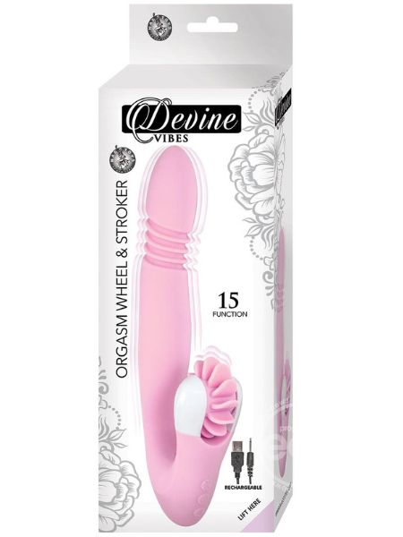 DEVINE VIBES ORGASM WHEEL & STROKER RECHARGEABLE SILICONE DUAL VIBRATOR