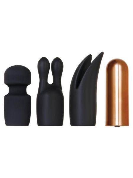 RECHARGEABLE BULLET AND 3 SILICONE SLEEVE KIT - BLACK AND COPPER