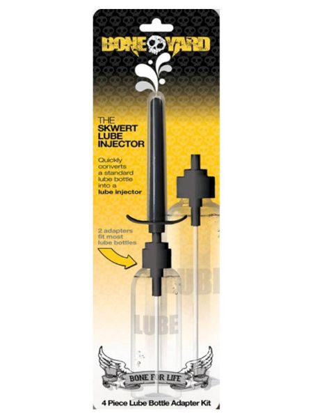 THE SKWERT LUBE INJECTOR BOTTLE ADAPTER KIT SET OF 4 PIECES - BLACK