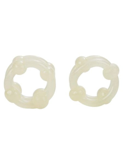 ISLAND RINGS DOUBLE STACKER COCK RINGS ( 2 PIECE ) - GLOW IN THE DARK