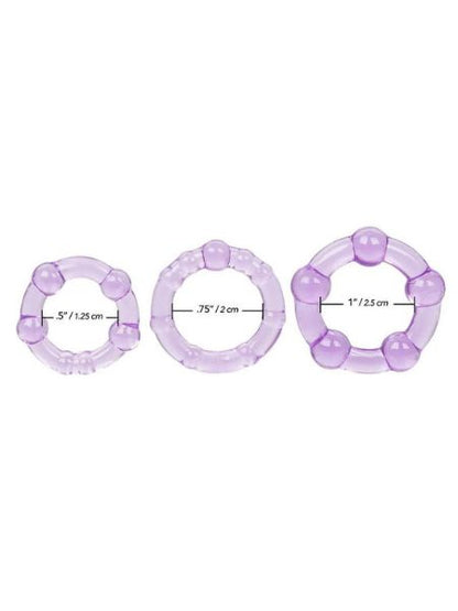 ISLANDS RINGS COCK RINGS ( 3 PIECE SET ) - PURPLE