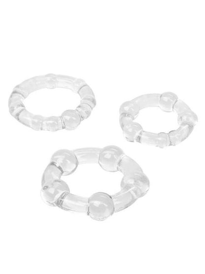 ISLANDS RINGS COCK RINGS ( 3 PIECE SET ) - CLEAR