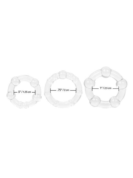 ISLANDS RINGS COCK RINGS ( 3 PIECE SET ) - CLEAR