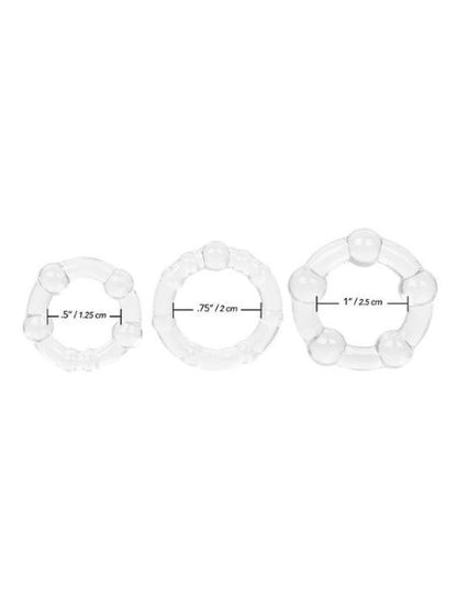 ISLANDS RINGS COCK RINGS ( 3 PIECE SET ) - CLEAR