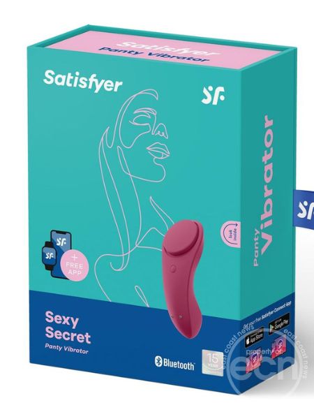 SATISFYER "SEXY SECRET" SILICONE RECHARGEABLE PANTY VIBE - RED