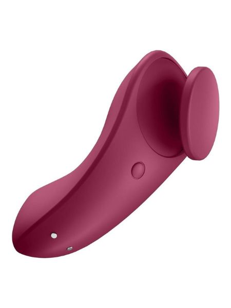 SATISFYER "SEXY SECRET" SILICONE RECHARGEABLE PANTY VIBE - RED