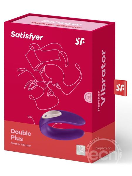 SATISFYER "DOUBLE PLUS" SILICONE USB RECHARGEABLE COUPLES VIBRATORS