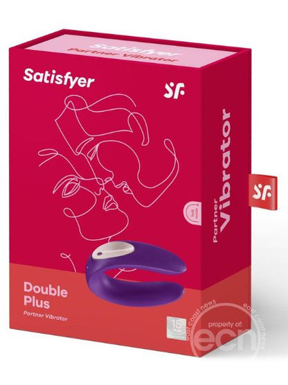 SATISFYER "DOUBLE PLUS" SILICONE USB RECHARGEABLE COUPLES VIBRATORS