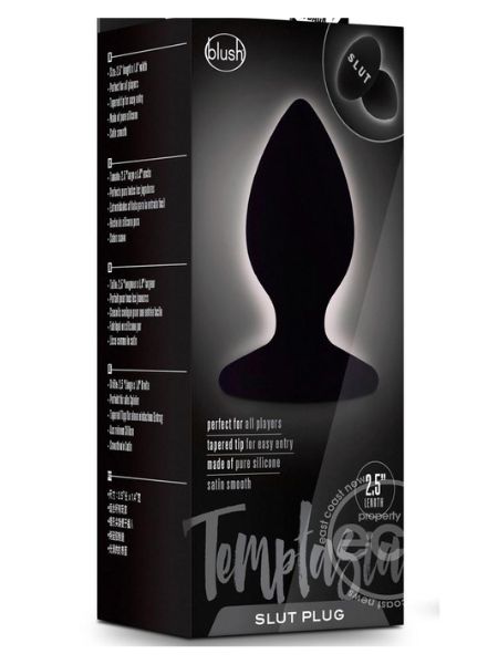 TEMPTASIA "SLUT" SILICONE BUTT PLUG - BLACK