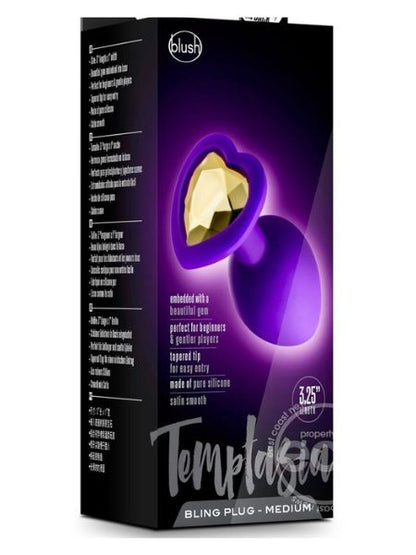 TEMPTASIA BLING PLUG SILICONE BUTT PLUG - PURPLE