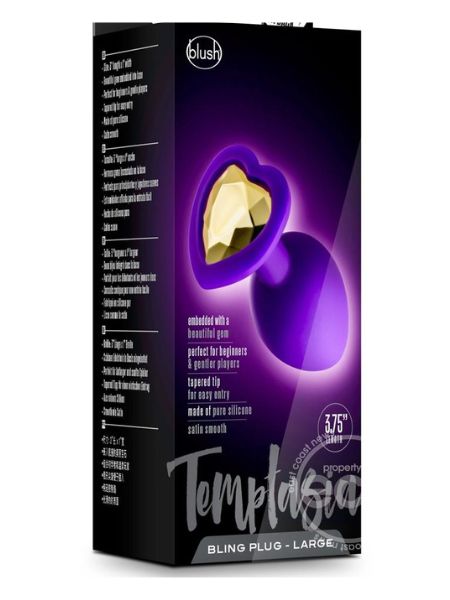 TEMPTASIA BLING PLUG SILICONE BUTT PLUG - PURPLE