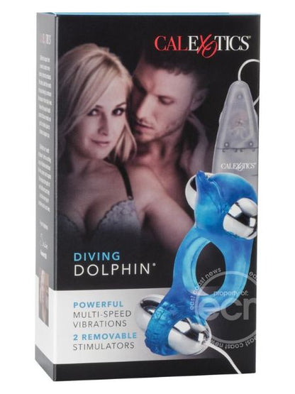 DIVING DOLPHIN WITH REMOVEABLE VIBRATING BULLETS - BLUE