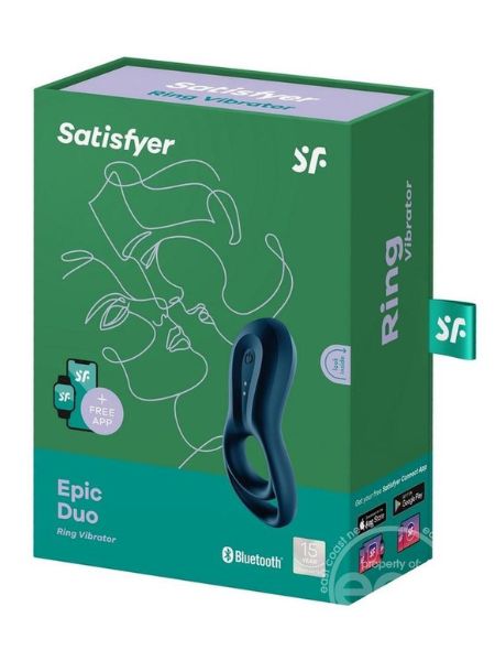 SATISFYER "EPIC DUO" SILICONE VIBRATING COCK & BALL RING