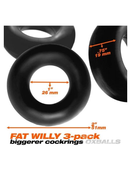 OXBALLS "FAT WILLY" JUMBO COCK RING KIT ( 3 PACK )