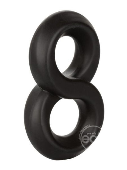 ULTRA-SOFT CRAZY 8 DUAL SILICONE COCK RING-BLACK