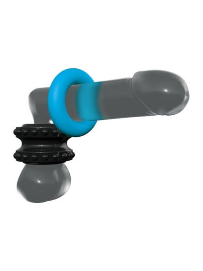 SIR RICHARD'S CONTROL PRO PERFORMANCE BEGINNERS COCK RINGS BLACK/BLUE