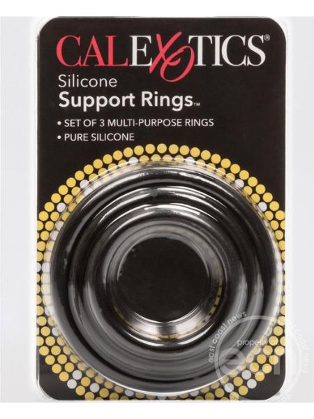 SILICONE SUPPORT COCK RINGS ( 3 PIECE SET ) - IVORY