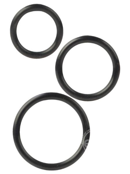 SILICONE SUPPORT COCK RINGS ( 3 PIECE SET ) - IVORY