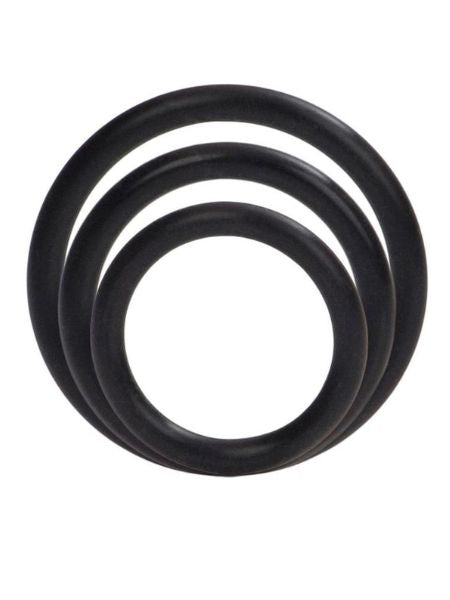 SILICONE SUPPORT COCK RINGS ( 3 PIECE SET ) - IVORY