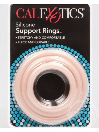 SILICONE SUPPORT COCK RINGS ( 3 PIECE SET ) - IVORY