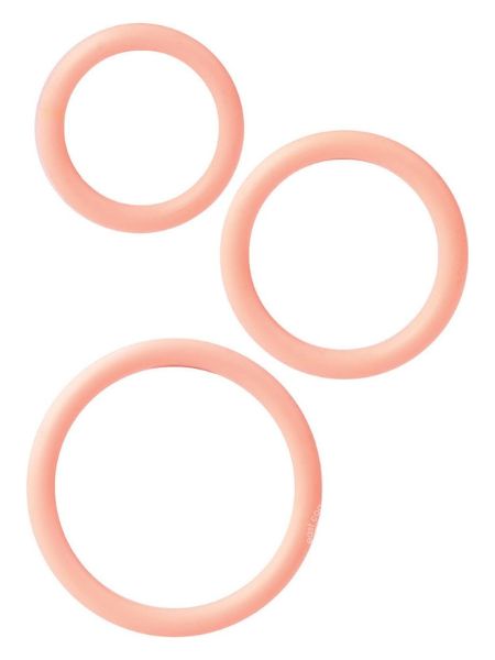 SILICONE SUPPORT COCK RINGS ( 3 PIECE SET ) - IVORY