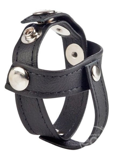 COLT LEATHER C/B STRAP H-PIECE DIVIDER COCK RING - BLACK