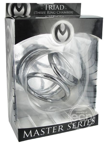 MASTER SERIES TRIAD CHAMBER COCK AND BALL CAGE MEDIUM - SILVER