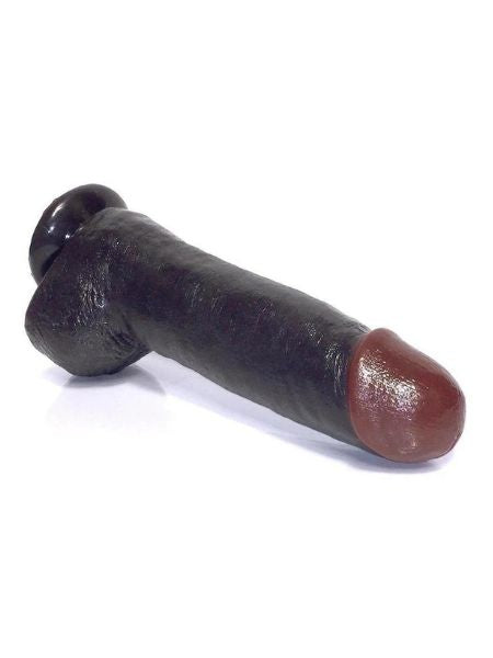 CHI CHI LARUE'S BLACKED BALLED MASSIVE COCK WATERPROOF 12 INCH - CHOCOLATE