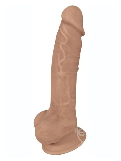 DUAL DENSITY SILICONE BENDABLE DONG WITH BALLS 7 INCH