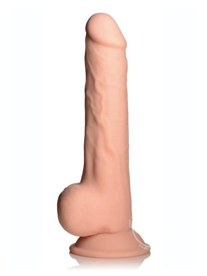 DUAL DENSITY SILICONE BENDABLE DONG WITH BALLS 9 INCH