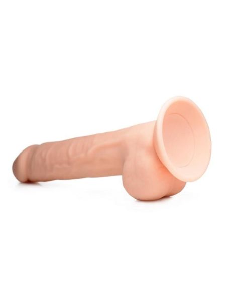 DUAL DENSITY SILICONE BENDABLE DONG WITH BALLS 9 INCH