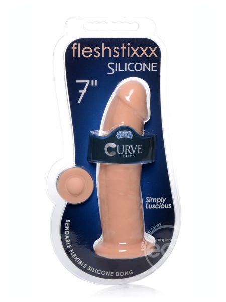 DUAL DENSITY SILICONE BENDABLE DONG 7 INCH