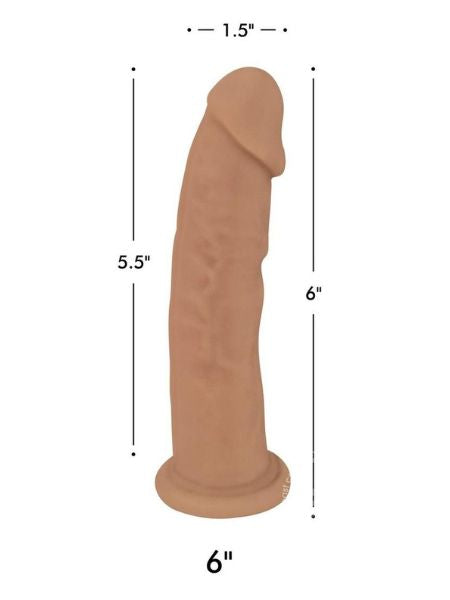 DUAL DENSITY SILICONE BENDABLE DONG 6 INCH