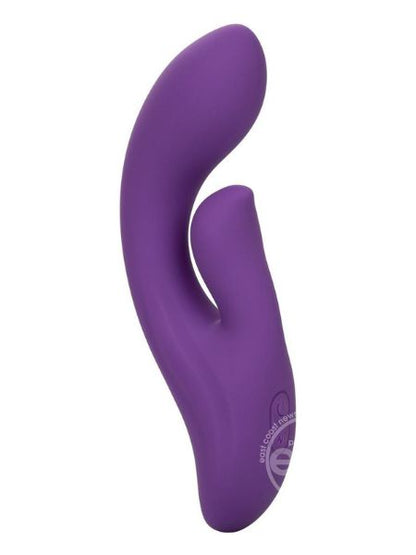 STELLA LIQUID SILICONE DUAL PLEASER RECHARGEABLE VIBRATOR - PURPLE