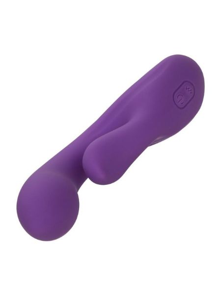 STELLA LIQUID SILICONE DUAL PLEASER RECHARGEABLE VIBRATOR - PURPLE