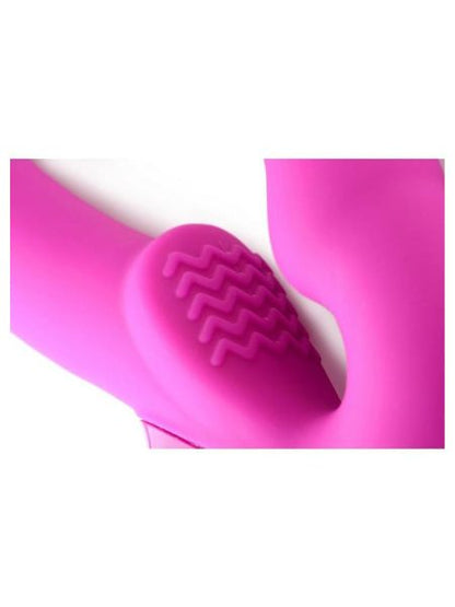 STRAP U EVOKE SUPER CHARGED RECHARGEABLE SILICONE VIBRATING STRAPLESS STRAP ON