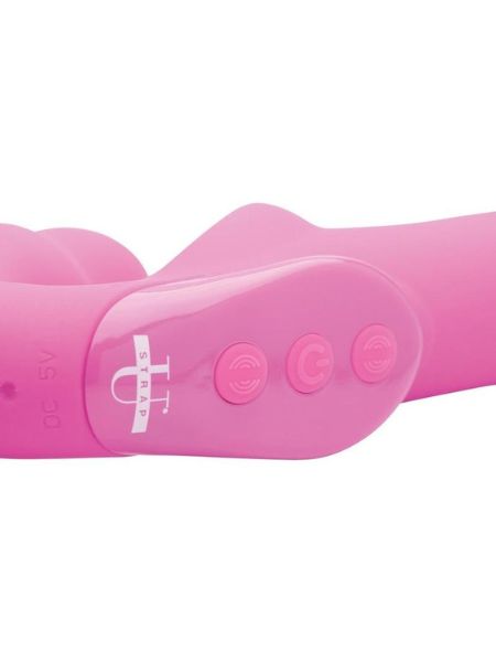 RECHARGEABLE SILICONE STRAPLESS STRAP ON WITH REMOTE CONTROL