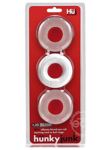 HUNKYJUNK HUJ3 SILICONE C-RING ( 3 PACK )  WHITE ICE