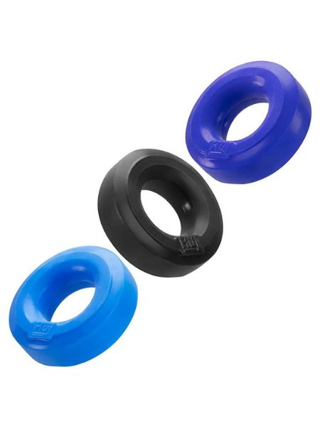 HUNKYJUNK HUJ3 SILICONE C-RING ( 3 PACK ) BLUE/BLACK/TEAL