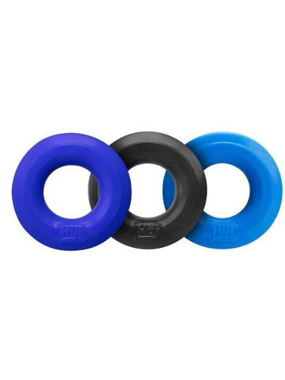 HUNKYJUNK HUJ3 SILICONE C-RING ( 3 PACK ) BLUE/BLACK/TEAL