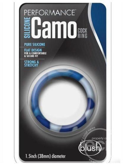 PERFORMANCE SILICONE CAMO COCK RING - BLUE CAMOUFLAGE