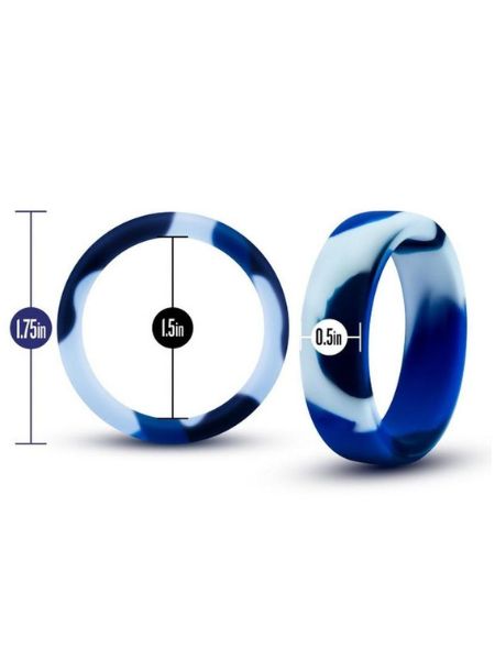 PERFORMANCE SILICONE CAMO COCK RING - BLUE CAMOUFLAGE