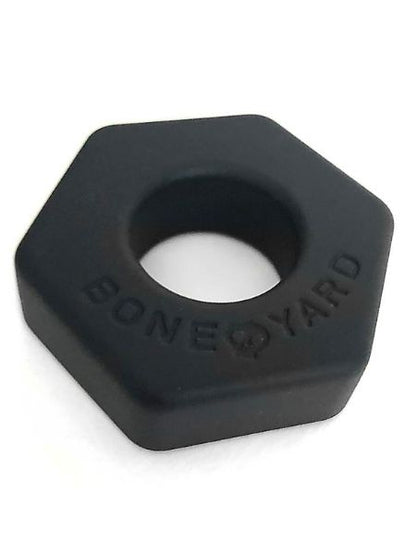 BONEYARD BUST A NUT 2X STRTCH SILICONE COCK RING BALL STRETCHER - BLACK