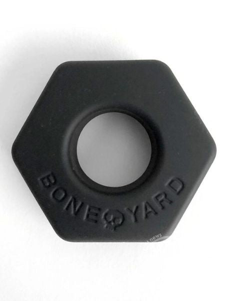 BONEYARD BUST A NUT 2X STRTCH SILICONE COCK RING BALL STRETCHER - BLACK